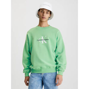 Calvin Klein pánská zelená mikina MONOLOGO OVERSIZED - XL (L1C)